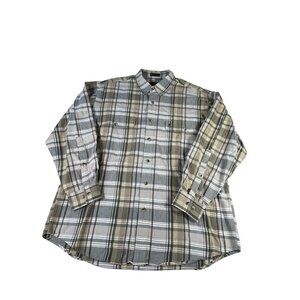 Browning Plaid Shirt Button Down Beige Plaid Men's Sz XL Hunting Outerwear